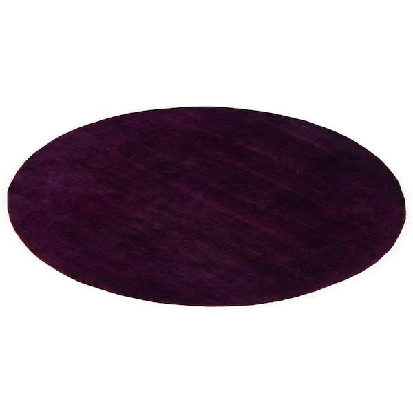 Overdyed Purple 6 ft. x 6 ft. Solid Wool Indoor Area Rug