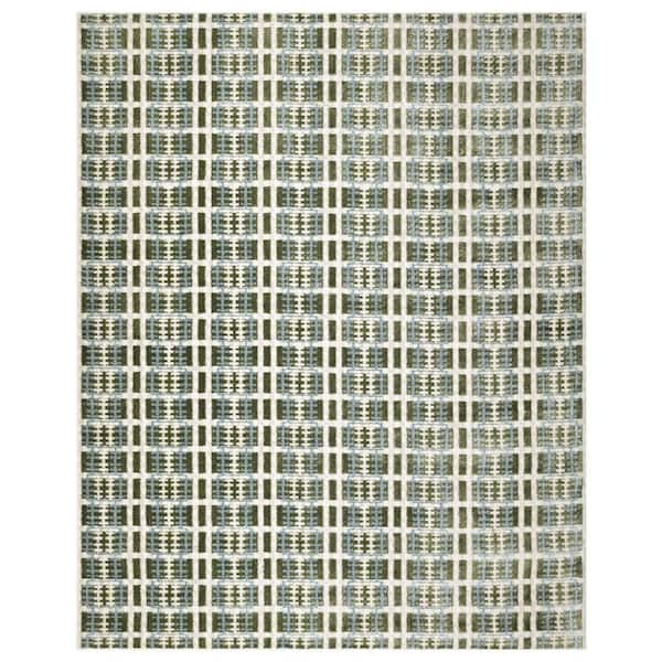 Nordic Blue Green 8 ft. x 10 ft. All-over design Contemporary Area Rug