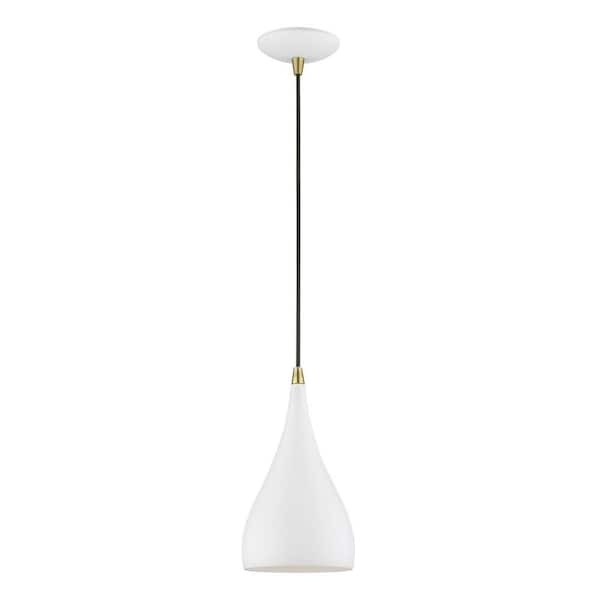 AVIANCE LIGHTING Hansberry 1-Light Textured White Teardrop Mini Pendant