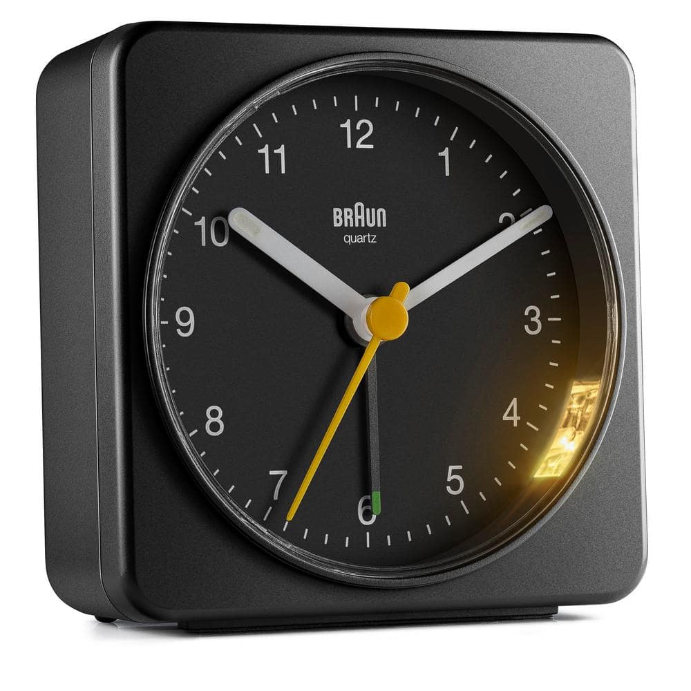 Braun Stylish Black Alarm Clock with Snooze, Light and Quiet