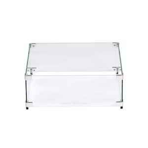 17.5 in. x 17.5 in. Square Tempered Glass Fire Pit Wind Guard for 12 in. Square Drop-In Fire Pit Pan