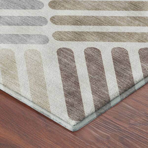 Mayfield Premium Machine Washable Abstract AMF2339 Ivory 10 ft. x 14 ft. Area Rug