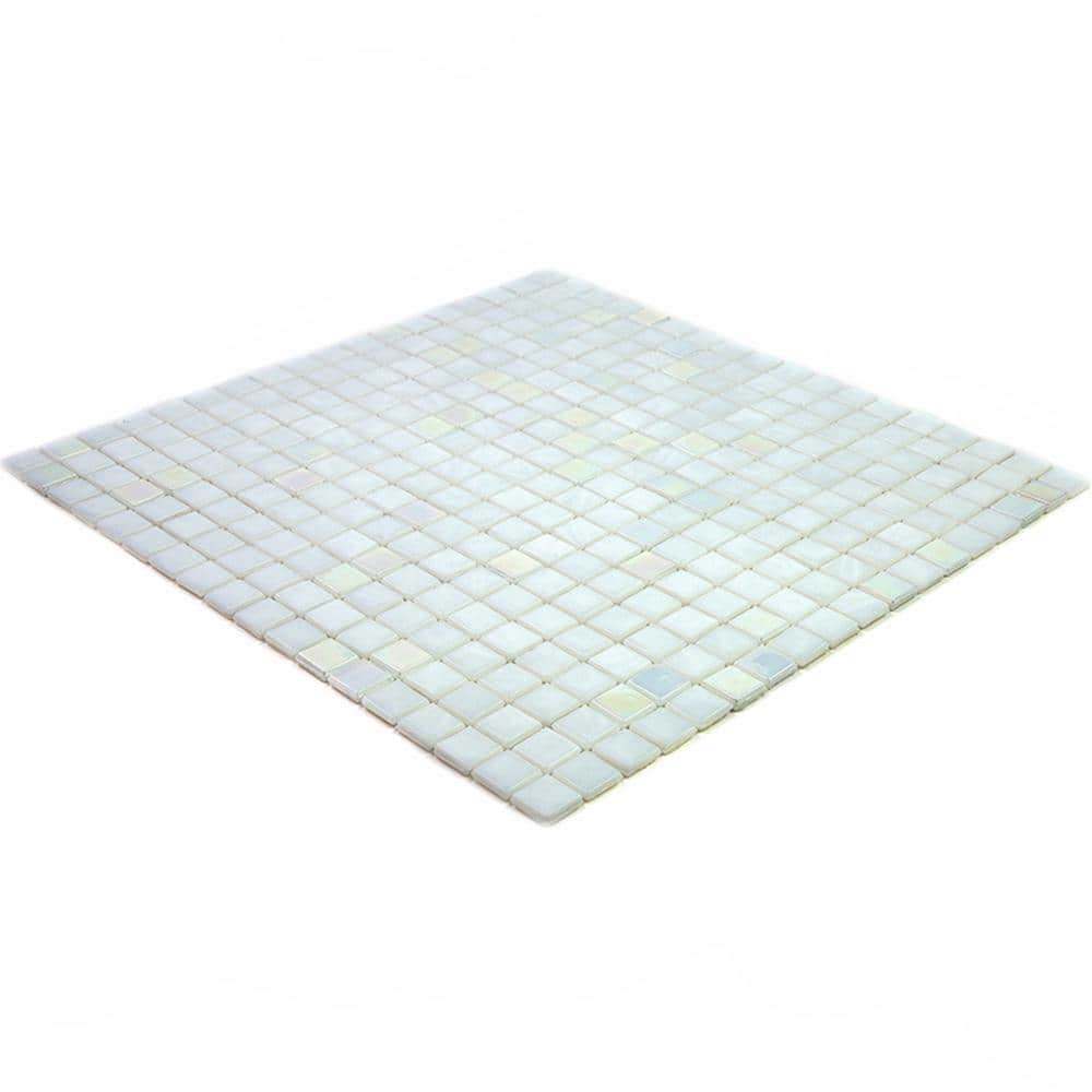 Pearl White Glossy Glass Mosaic Tile for Walls and Floors