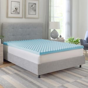 Essentials 2.5 in. Twin Convoluted Gel-Infused Memory Foam Mattress Topper