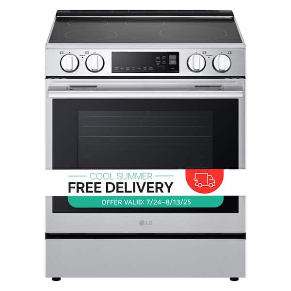 30 in. 6.3 cu. ft. Smart 4-Element Induction Slide-In Range Stainless Steel with ProBake Convection, Air Fry