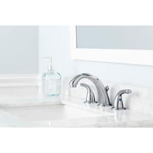 Builders 8 in. Widespread Double-Handle High-Arc Bathroom Faucet in Polished Chrome