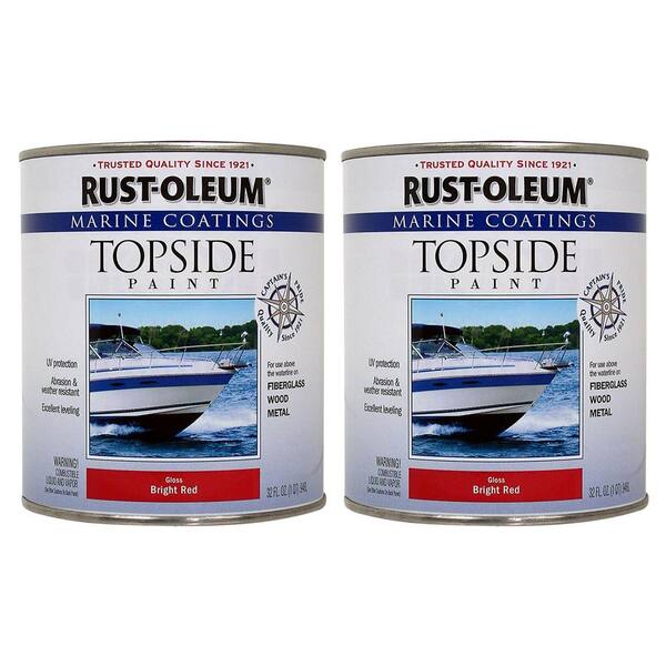 Rust-Oleum Marine Coatings 1 qt. Gloss Bright Red Topside Paint (2-Pack)-DISCONTINUED