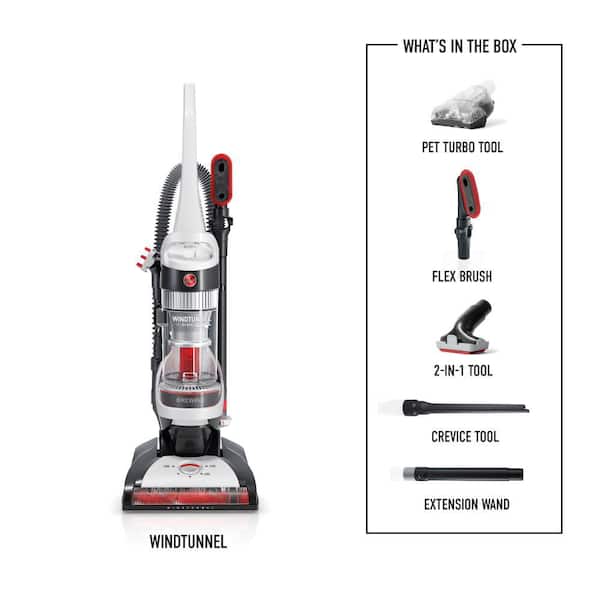HOOVER UH71320-WH21000 WindTunnel Bagless Pet Upright Vacuum Cleaner with Automatic Cord Rewind and Steam Complete Pet Steam Mop - 2