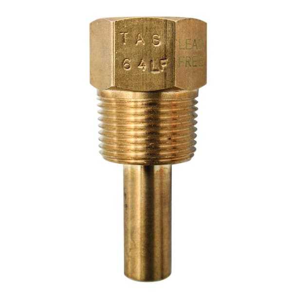 Winters Instruments 1.8 in. Lead-Free Brass Thermowell for Industrial 5AS Thermometer with 3/4 in. NPT