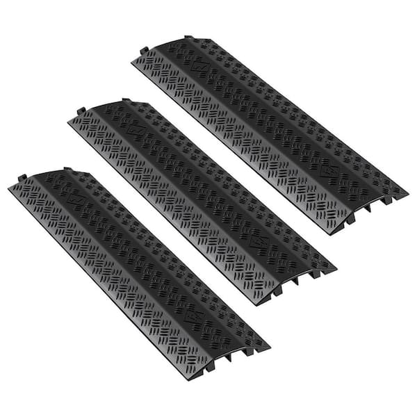 Drop Over Cable Cover, 17,500 lbs. /Axle Load Heavy Duty Ramp, Cord Cover for High Traffic Areas, Indoor/Outdoor, 3-Pack