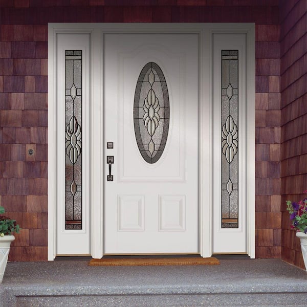 Finer Doors  Special Buy - Model L: 3/4 Oval Fiberglass Door Unit with  Sidelites