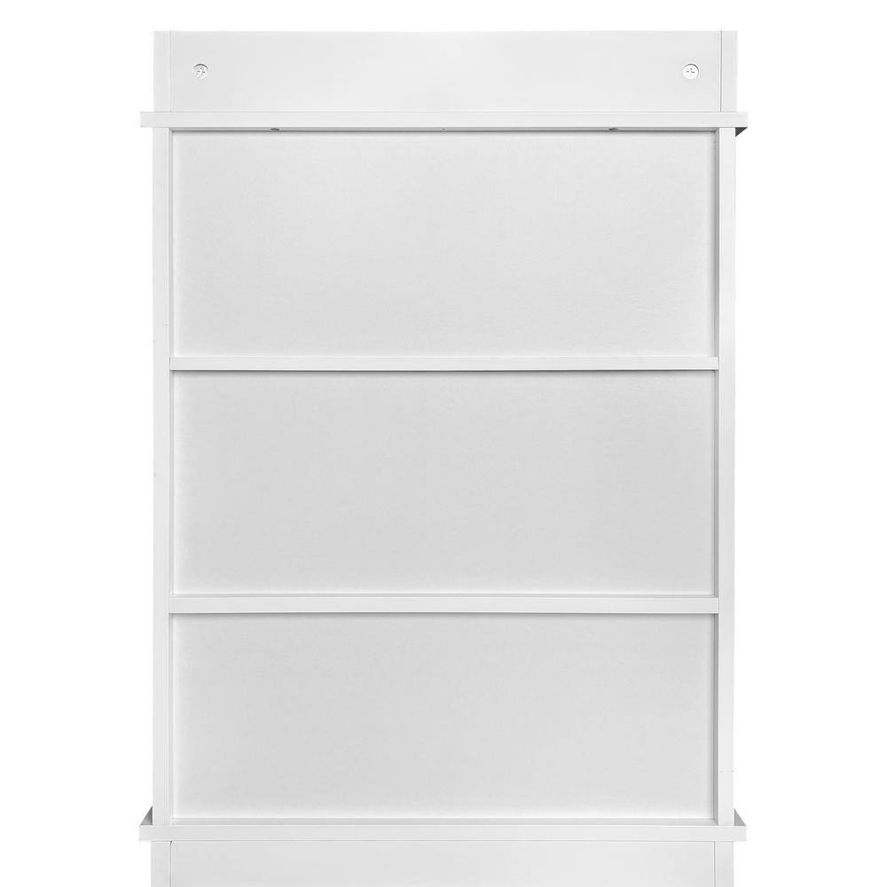 White MDF Over-the-Toilet Storage Cabinet with 3 Shelves