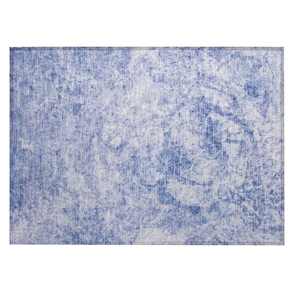 Blue 2 ft. x 3 ft. Woven Abstract Rectangle Indoor/Outdoor Area Rug