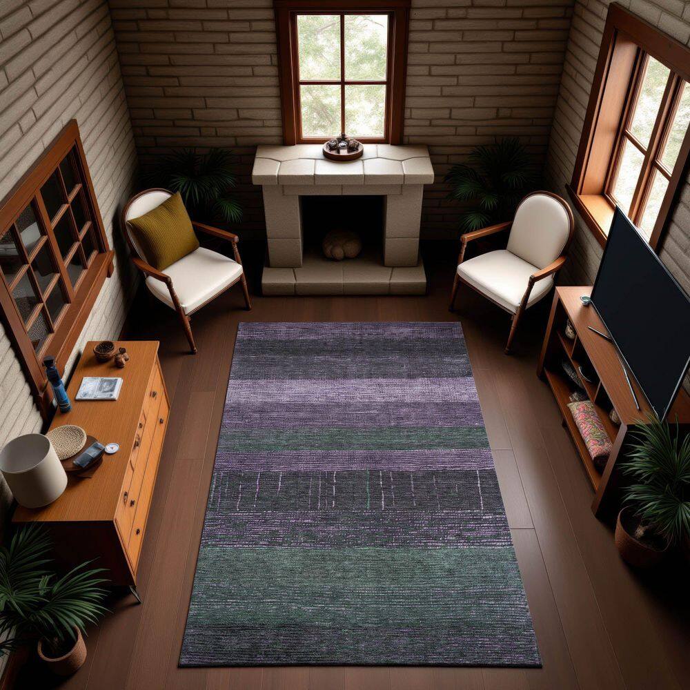 Mayfield Premium Machine Washable Abstract AMF1568 Purple 10 ft. x 14 ft. Area Rug price history on PriceWatchPro