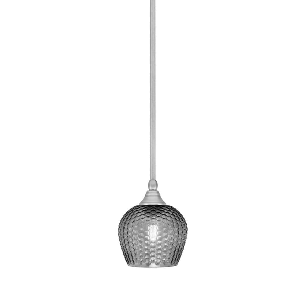 Sparta 100-Watt 1-Light Brushed Nickel Shaded Pendant Light Mini Pendant wi
