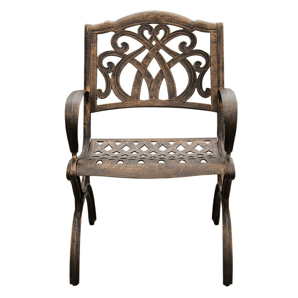 Bronze Cast Aluminum Ornate Traditional Outdoor Dining Chair