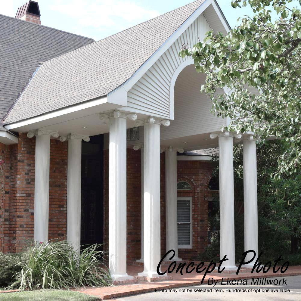 9' Gloss White Powder Coat Aluminum Square Column with Capital & Base