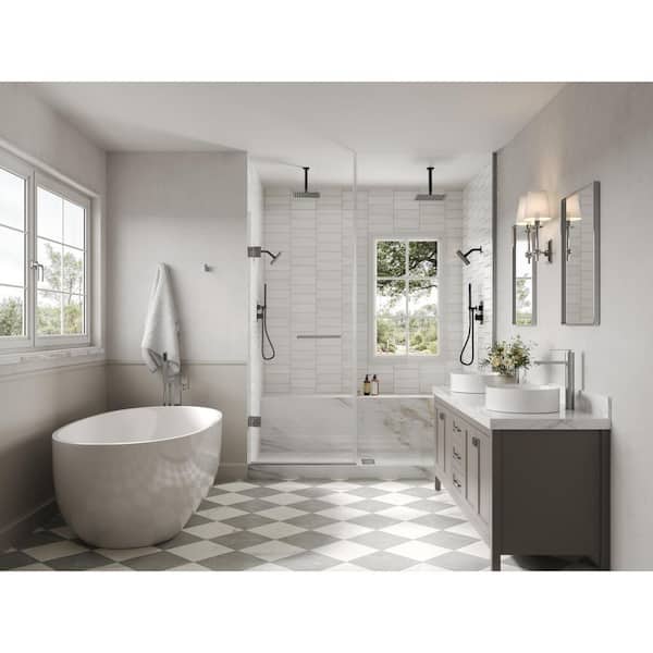 Family-Friendly 7-Spray Multiple Press 12 in. Wall Bar Shower Kit with Anti Scald 2.5 GPM in Matte Black Valve Included
