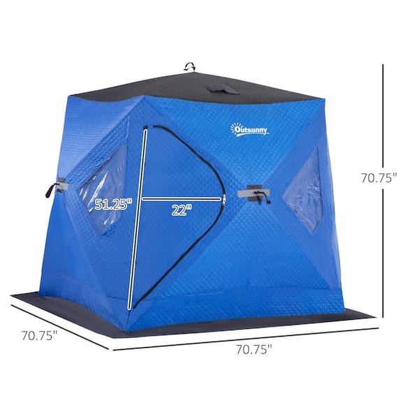 Outsunny 2-Person Insulated Ice Fishing Shelter Pop-Up Portable