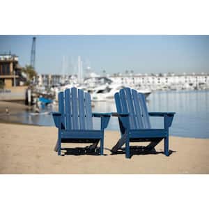 Marina Navy Poly Plastic Outdoor Patio Adirondack Chair (2-Pack)