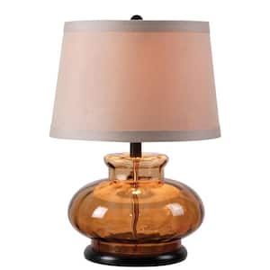 Alamos 21 in. Brown Glass Table Lamp