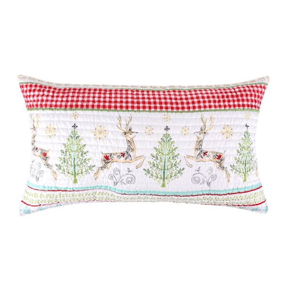 LEVTEX HOME Comet and Cupid Multi-Color Reindeer Microfiber King Sham
