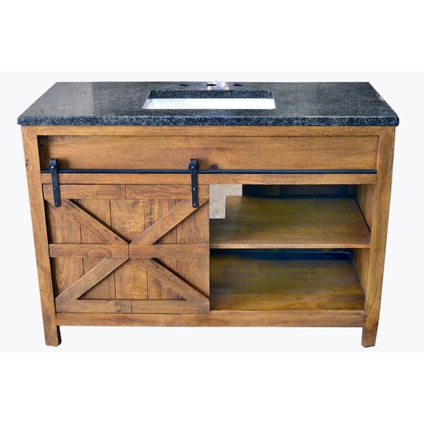 Unbranded Traditional 48 in. wide Single Barn Door Vanity in Antique Finish