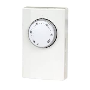 Line Voltage Double Pole Mechanical Bi-Metal Thermostat in White