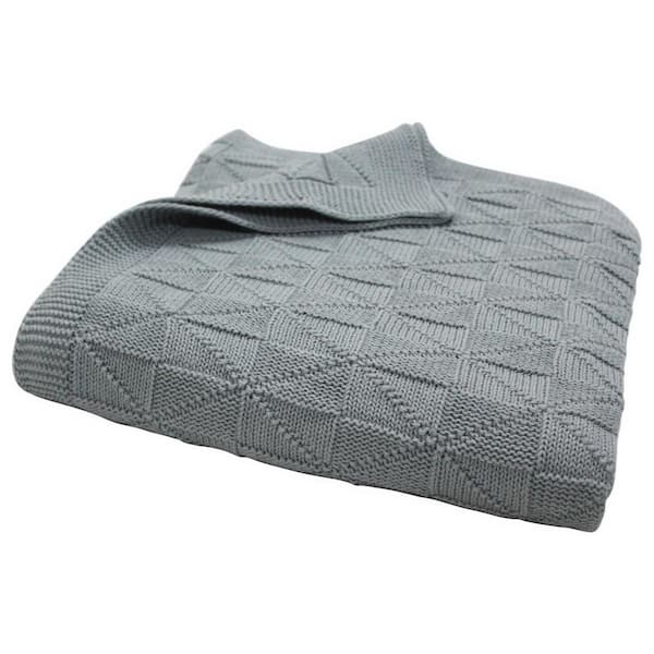 Unbranded Carlton Block Sage Soft Cotton Throw 50 in. x 60 in.
