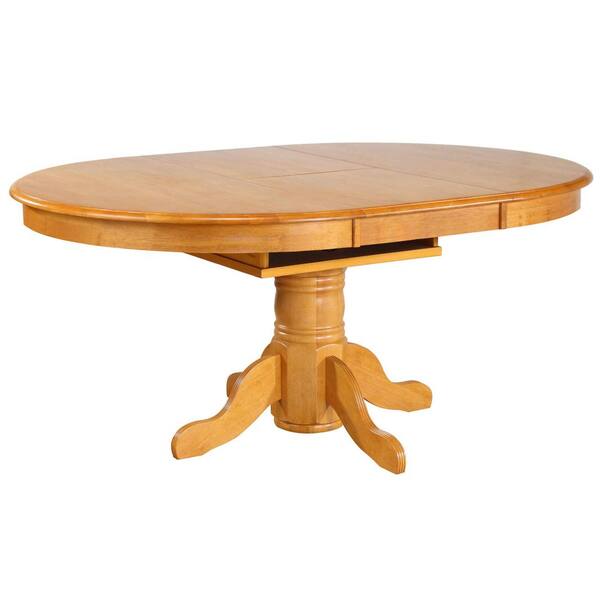 AndMakers Oak Selections 54 in. Oval Light Oak Wood Dining Table (Seats-8)