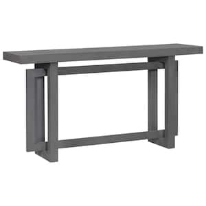 59.10 in. Contemporary Dark Gray Rectangle Wood Console Table for Entryway, Hallway, Living Room