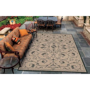 Recife Veranda Cocoa-Black 8 ft. x 11 ft. Indoor/Outdoor Area Rug