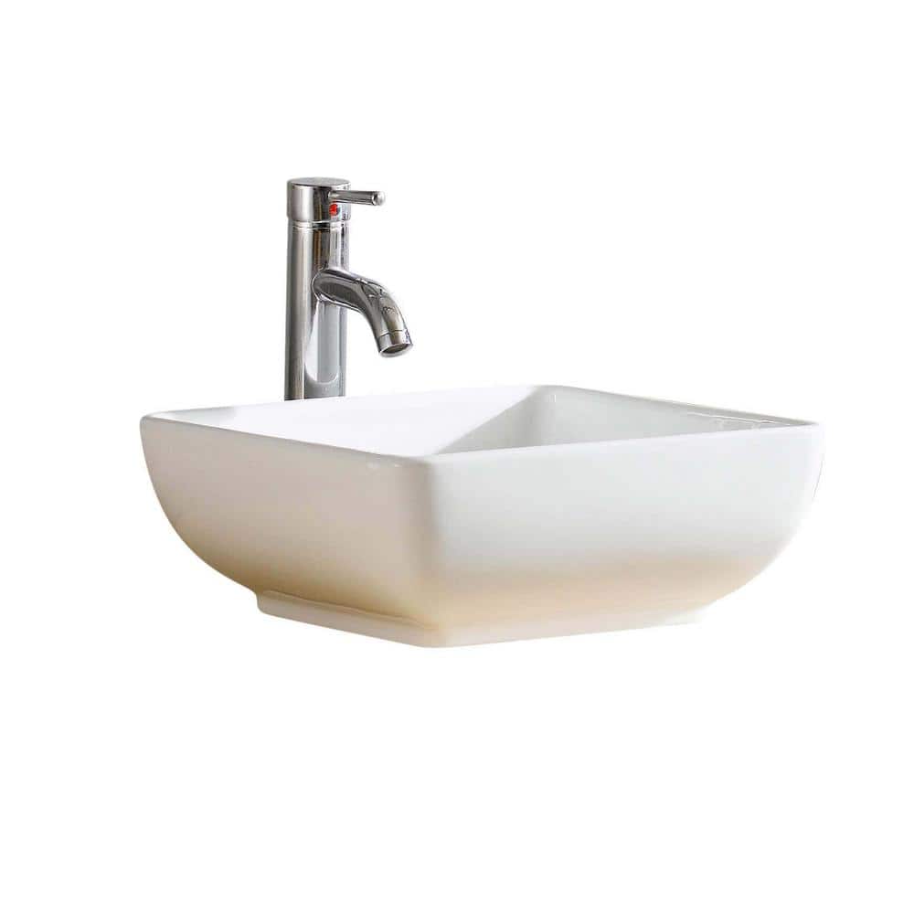 Modern White Vitreous China Square Vessel Sink price history on PriceWatchPro