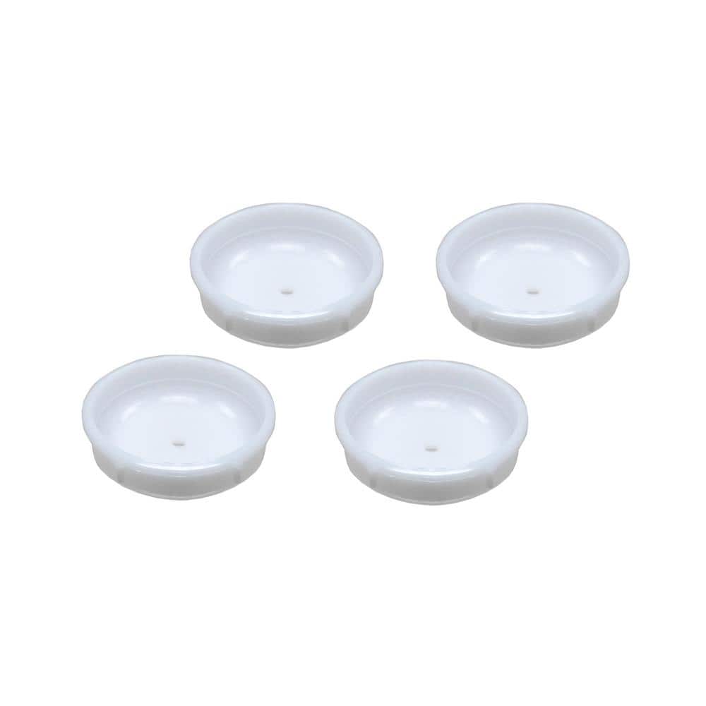 4 Plastic HD White Wrought Iron Patio Chair Leg Inserts Cups Glide Caps 1 1/2" 