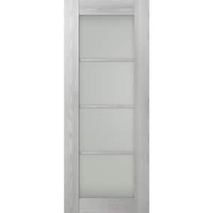 Vona 4Lite 24 in. x 80 in. No Bore 4-Lite Frosted Glass Ribeira Ash Composite Wood Interior Door Slab