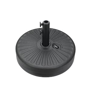 20 in. Rounded HDPE Patio Umbrella Base in Black with Refillabel Reservoir