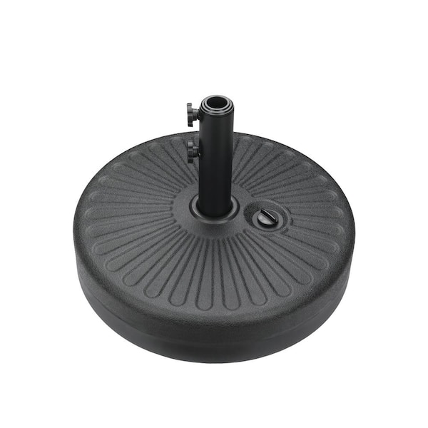 dubbin 20 in. Rounded HDPE Patio Umbrella Base in Black with Refillabel Reservoir