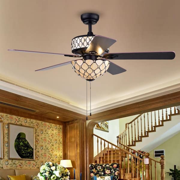 Warehouse of Tiffany Tohva 52 in. Indoor Matte Black Ceiling Fan