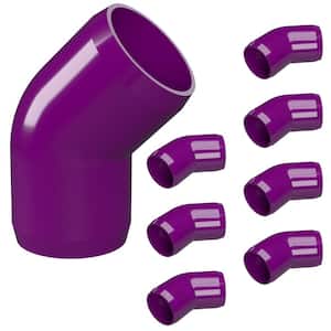 3/4 in. Furniture Grade PVC 45-Degree Elbow in Purple (8-Pack)