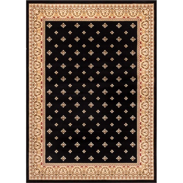 Well Woven Barclay Hudson Terrace Black 2 ft. x 4 ft. Traditional Border Area Rug