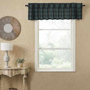 Pine Grove 90 in. L x 16 in. W Cotton Valance in Pine Green Soft Black