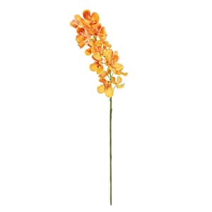 30 in. Orange Artificial Vanda Orchid Singapore Flower Stem Tropical Spray (Set of 3)