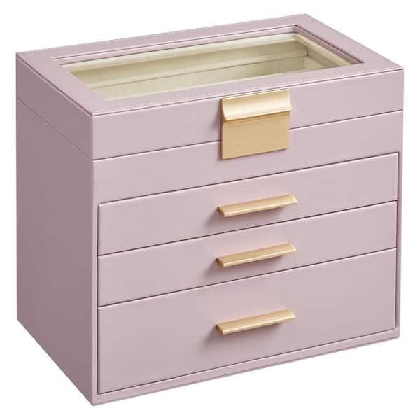 6 x 9.9 x 8.5 in. Purple and Gold 4-Layer Jewelry Box Organizer with Glass Lid XUE046 - The Home Depot 6 x 9.9 x 8.5 in. Purple and Gold 4-Layer Jewelry Box Organizer with Glass Lid XUE046 - The Home Depot