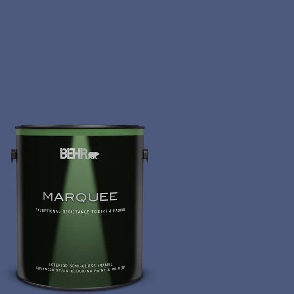 BEHR MARQUEE 1 gal. #BIC-37 Dark Iris Semi-Gloss Enamel Exterior Paint & Primer