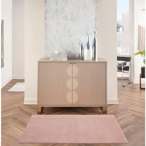 Essentials 3 ft. x 5 ft. Pink Solid Indoor/Outdoor Patio Kitchen Area Rug