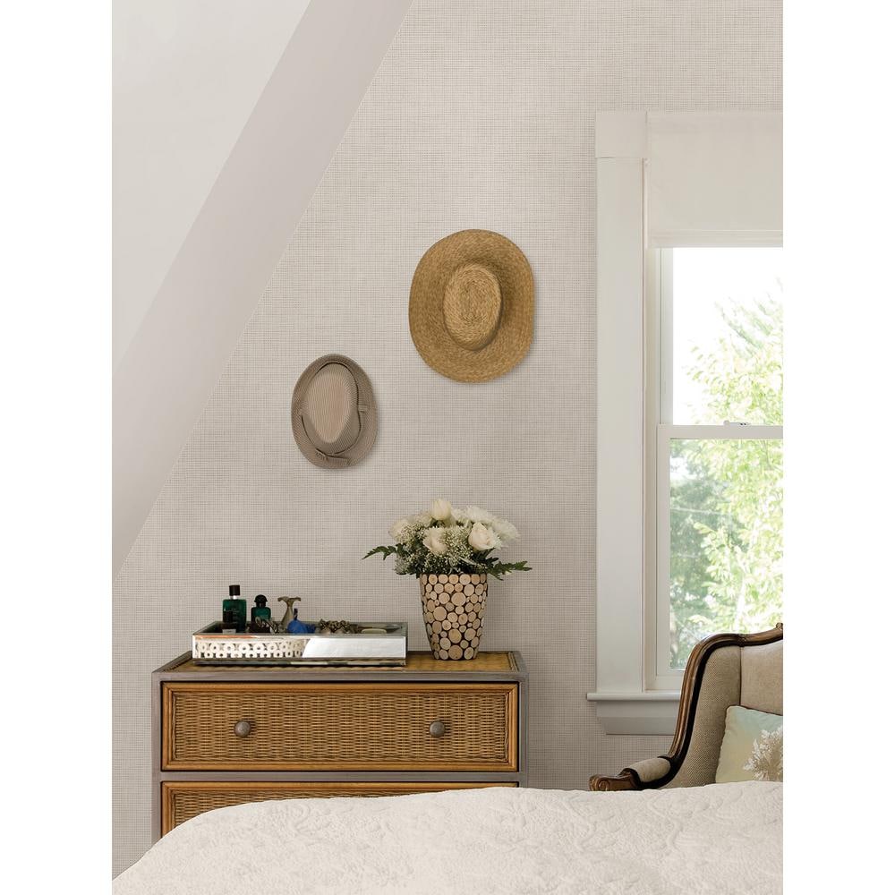 Cream Distressed Linen Textured Peel and Stick Wallpaper