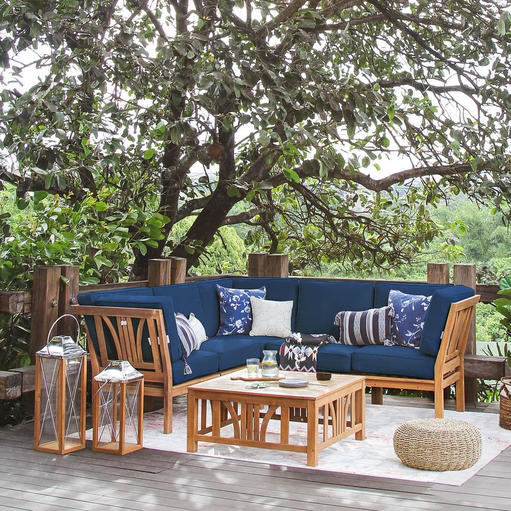 Cambridge Casual Kinsley 6-Piece Teak Wood Outdoor Patio Set in