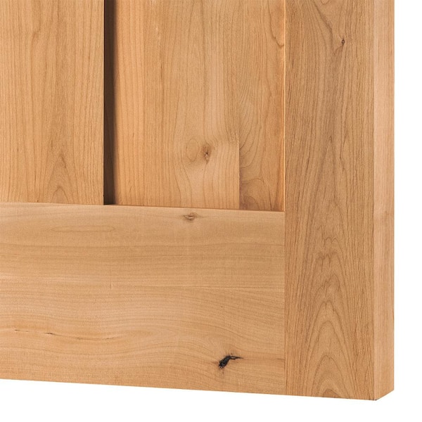 DIY 32in.x80in. Right-Handed Half Clear Glass Window Clear Stain Knotty Alder Wood Front Door Kit w/ Quick Assemble Jamb