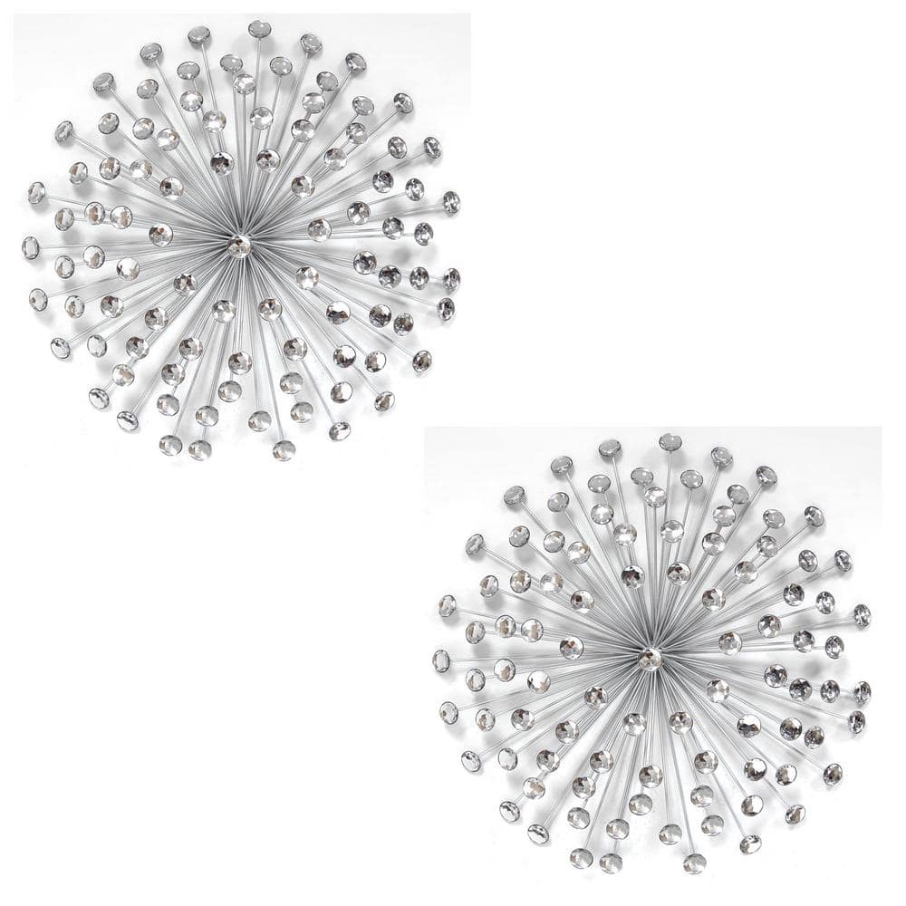 Stratton Home Decor Home Decor Silver Acrylic Burst Metal Wall Art