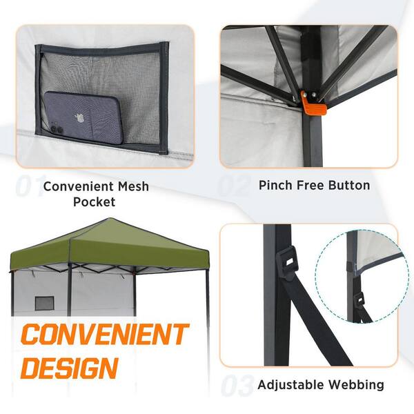 COOS BAY 6 ft. x 4 ft. Grass Green Instant Canopy Pop Up Tent with